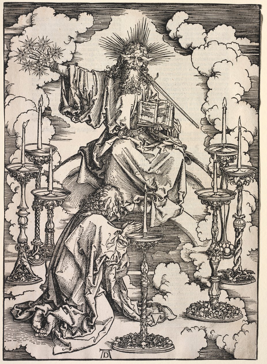 Offenbarung des Johannes: Johannes betrachtet die sieben Leuchter, 1511 von Albrecht Dürer