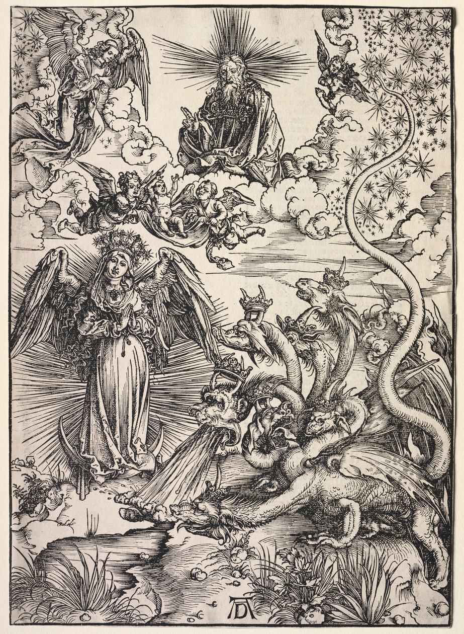 Offenbarung des Johannes: Die Frau, bekleidet mit der Sonne von Albrecht Dürer