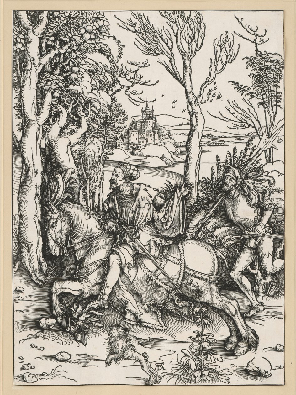 Ritter zu Pferd und Landsknecht von Albrecht Dürer