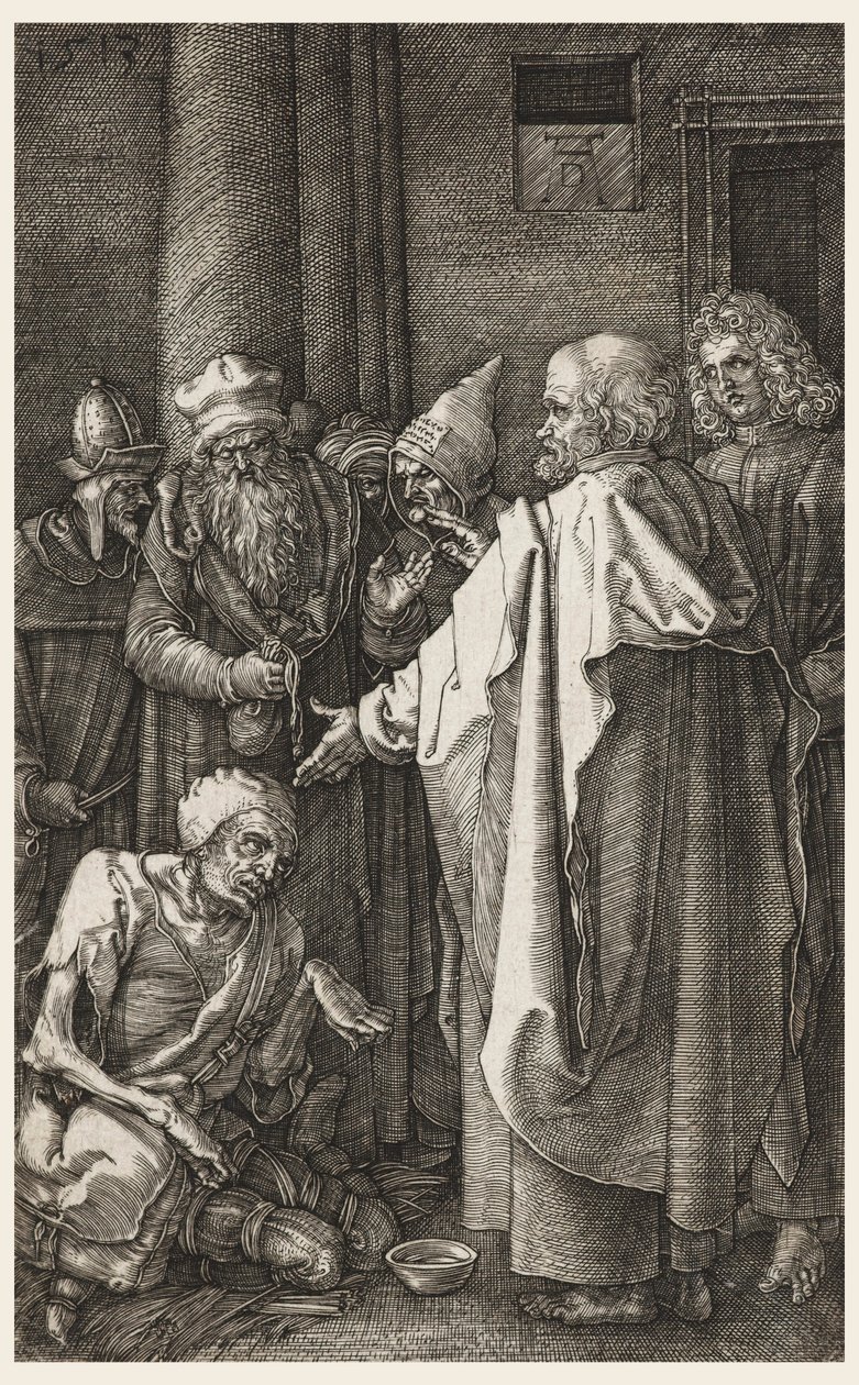 S. Peter und S. Johannes heilen den Lahmen am Tempeltor von Albrecht Dürer