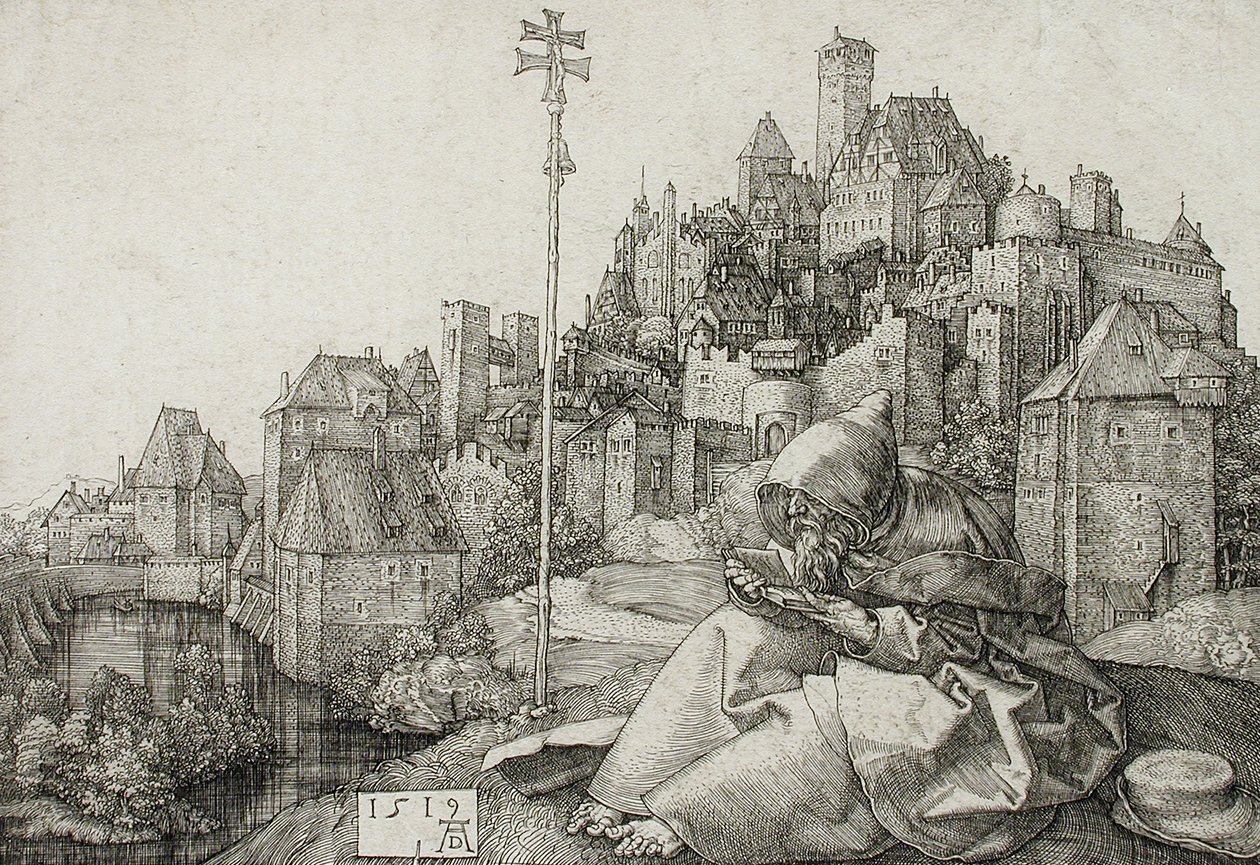 Der heilige Antonius beim Lesen von Albrecht Dürer
