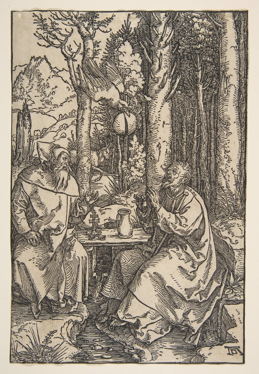 Heiliger Antonius und Heiliger Paulus in der Wüste, ca. 1503 von Albrecht Dürer