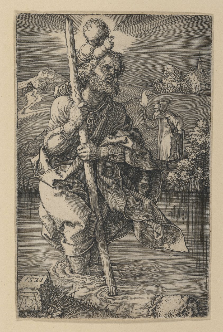 Der nach rechts gewandte heilige Christophorus von Albrecht Dürer
