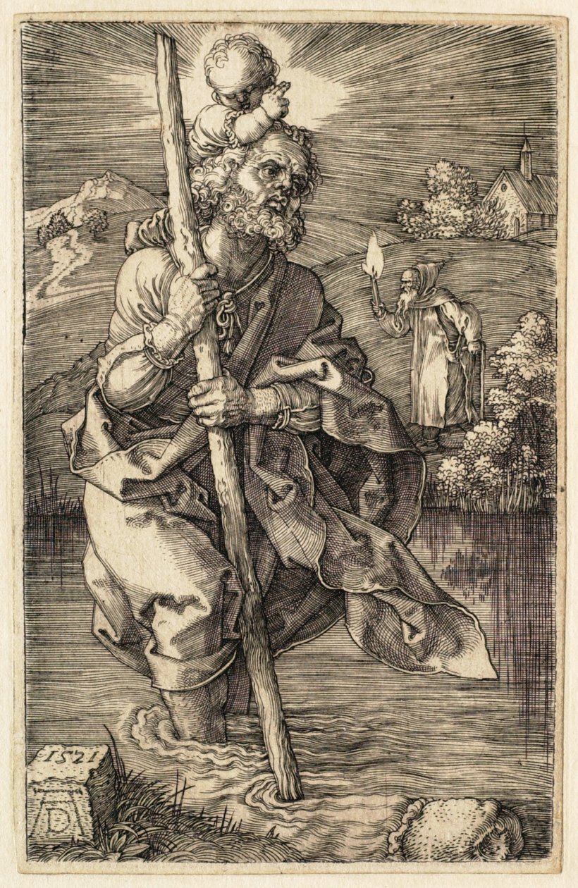 Der nach rechts gewandte heilige Christophorus von Albrecht Dürer