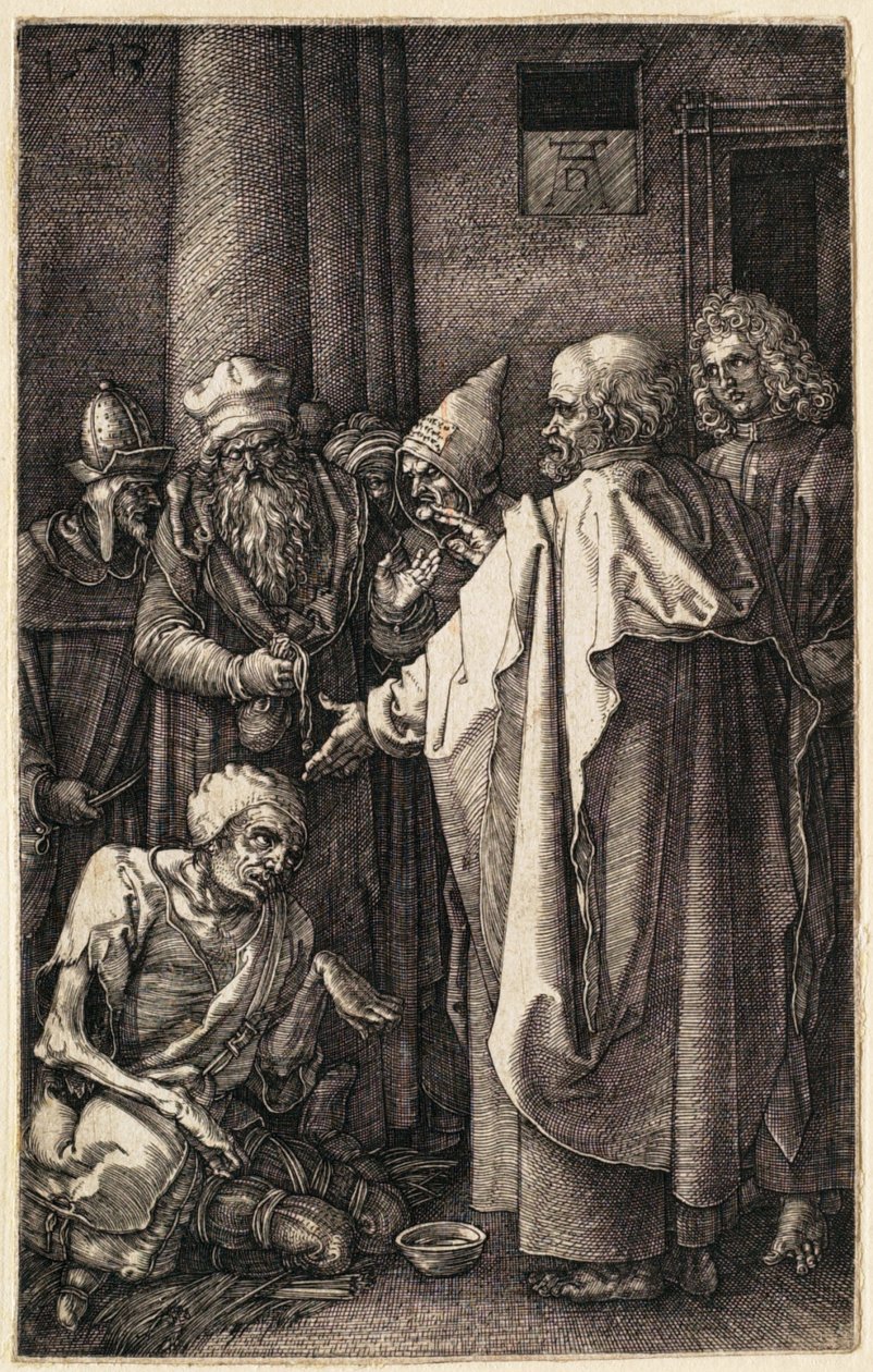 Der heilige Petrus und der heilige Johannes am Tor des Tempels von Albrecht Dürer