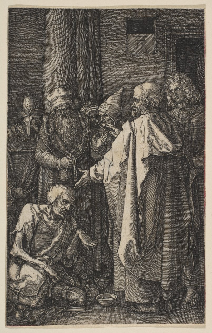 Heiliger Petrus und Heiliger Johannes am Tempeltor, aus "Die Passion" von Albrecht Dürer