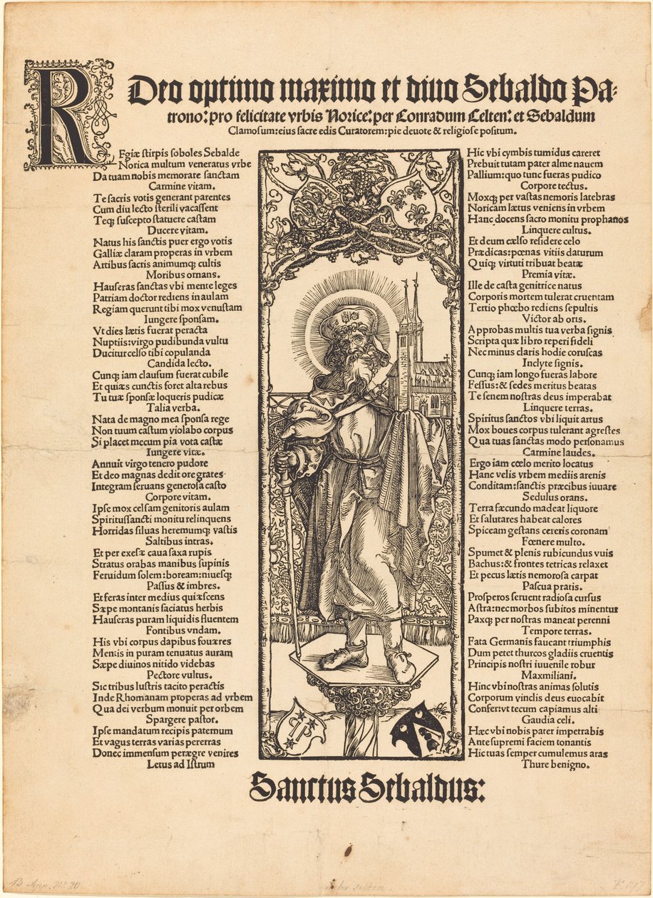 Heiliger Sebaldus auf einer Säule stehend von Albrecht Dürer