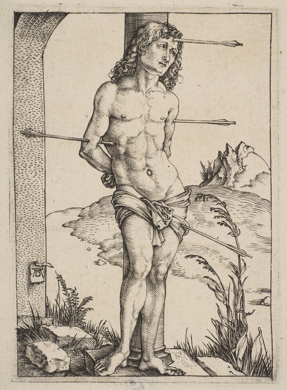 Der heilige Sebastian an die Säule gebunden von Albrecht Dürer