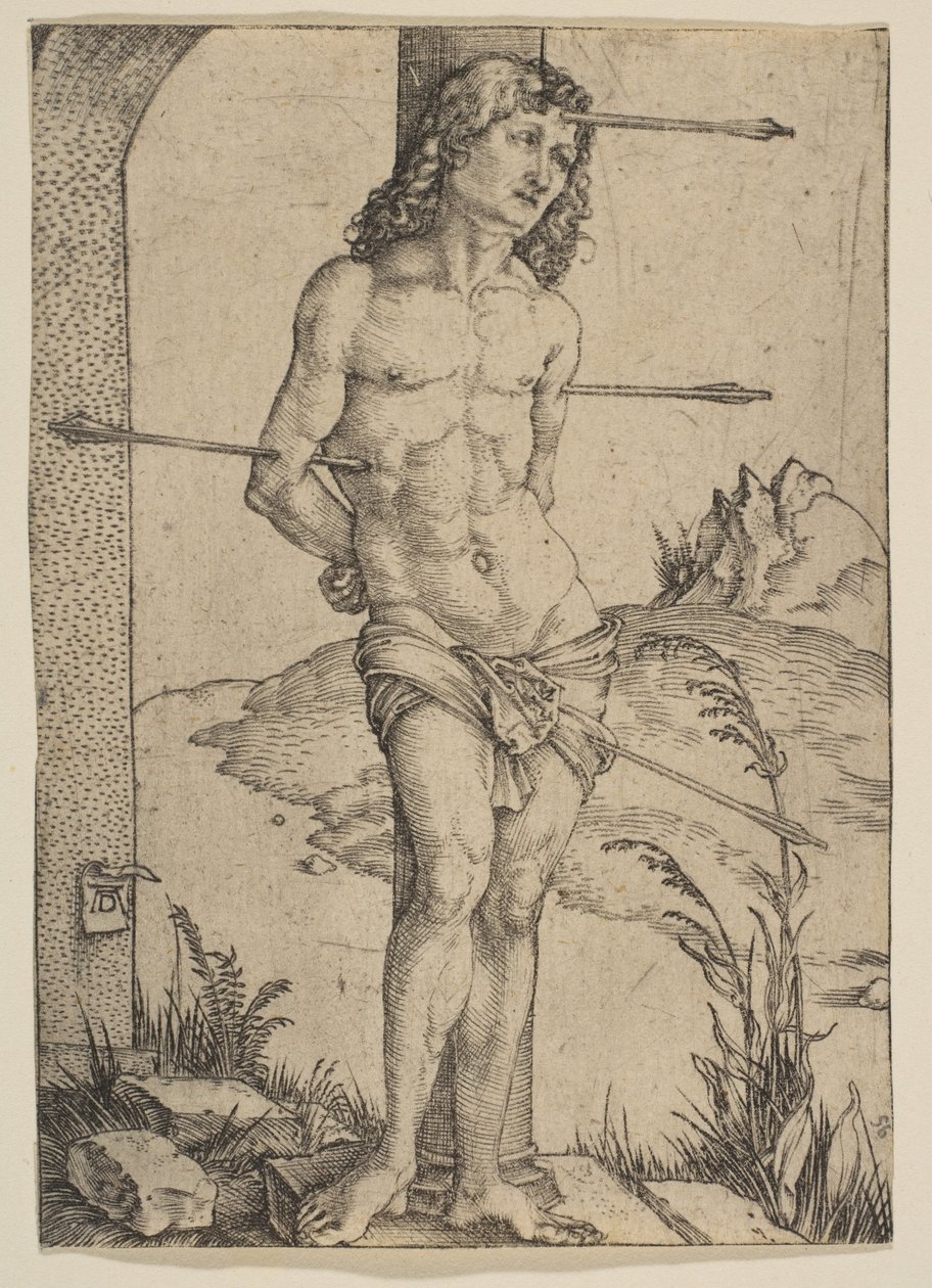 Der an die Säule gefesselte heilige Sebastian von Albrecht Dürer