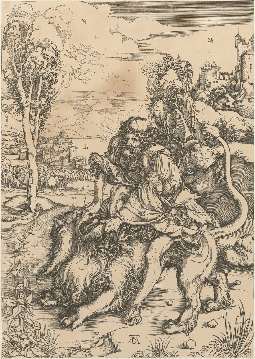 Samson tötet den Löwen von Albrecht Dürer