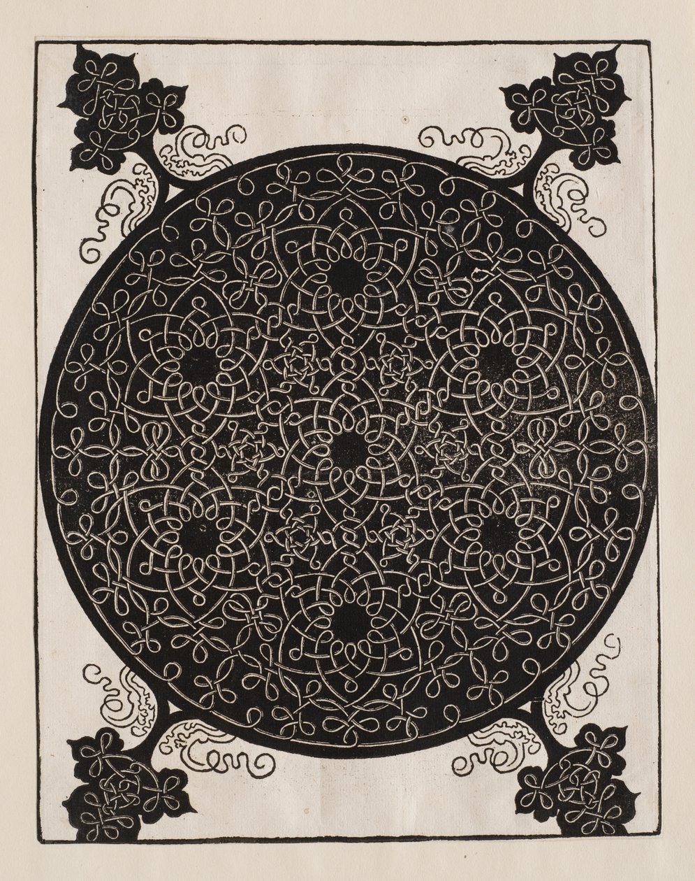Sechster Knoten, 7 kleine Knotensysteme mit schwarzen Mittelpunkten von Albrecht Dürer