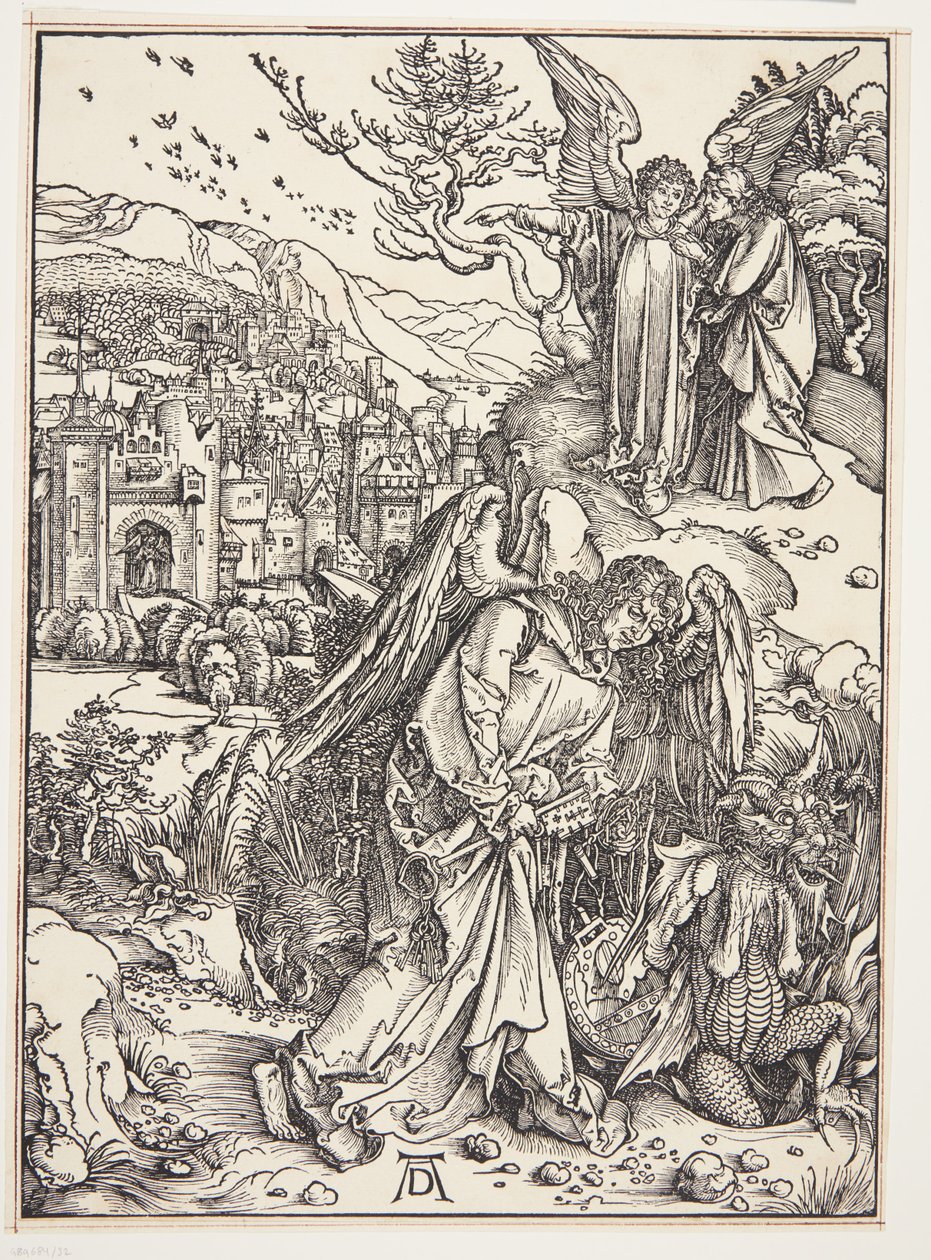 Der Engel zeigt St. Johannes das neue Jerusalem von Albrecht Dürer
