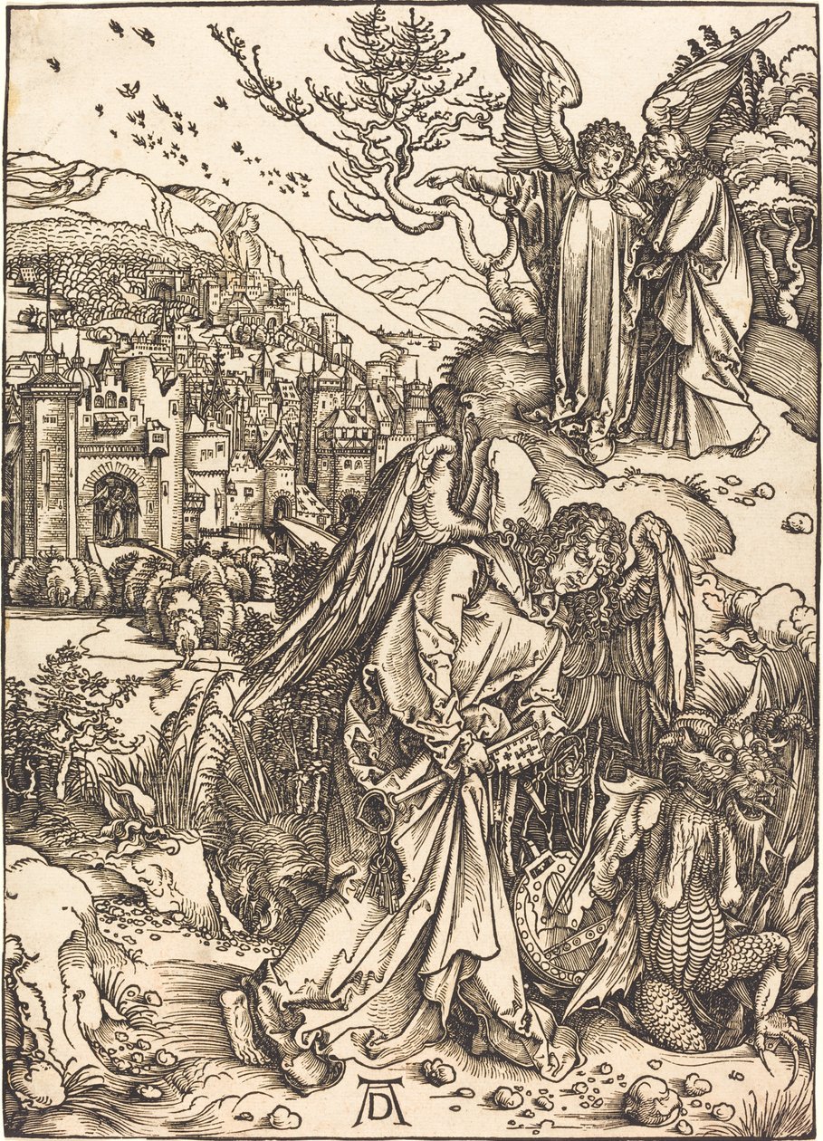 Der Engel mit dem Schlüssel zum Abgrund von Albrecht Dürer