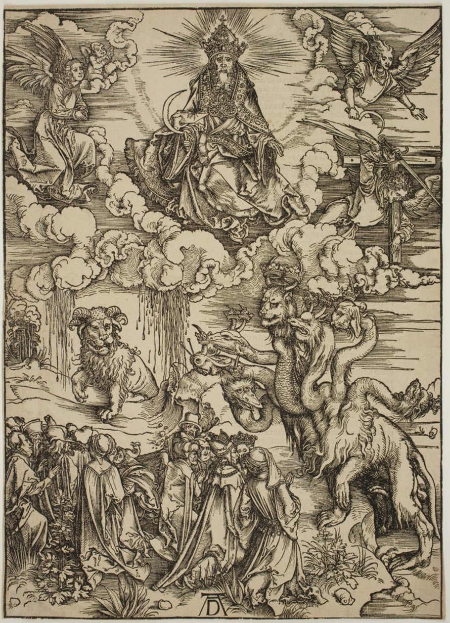 Das Tier mit zwei Hörnern wie ein Lamm von Albrecht Dürer