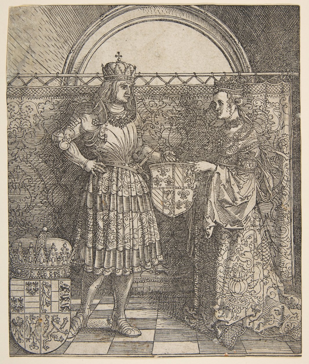 Die Verlobung von Maria von Burgund aus dem Triumphbogen von Kaiser Maximilian I., 1515 von Albrecht Dürer