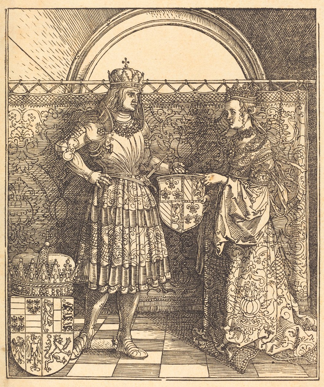 Die Verlobung von Maximilian mit Maria von Burgund, 1515 von Albrecht Dürer