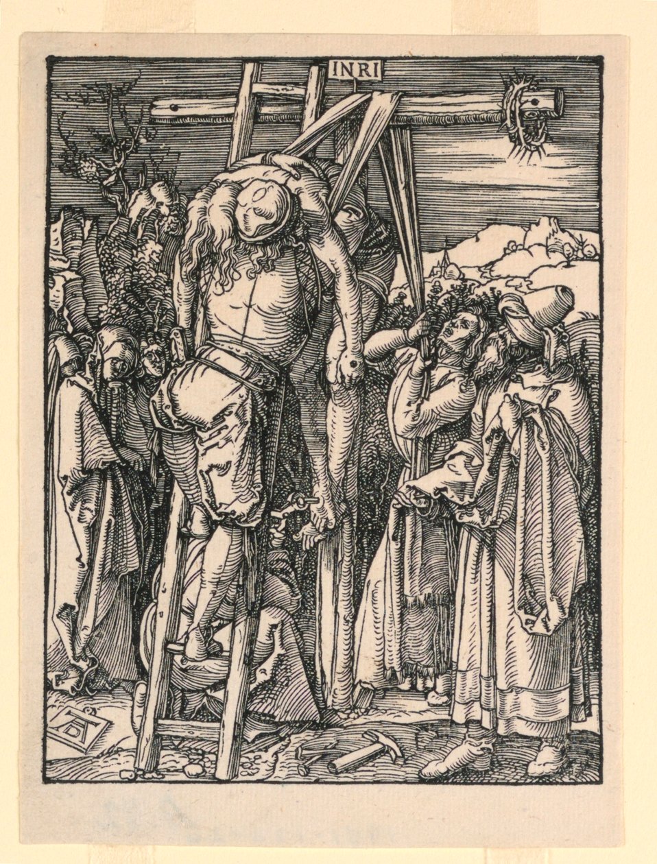 Die Kreuzabnahme (Die Grablegung), aus der Serie Die kleine Passion von Albrecht Dürer