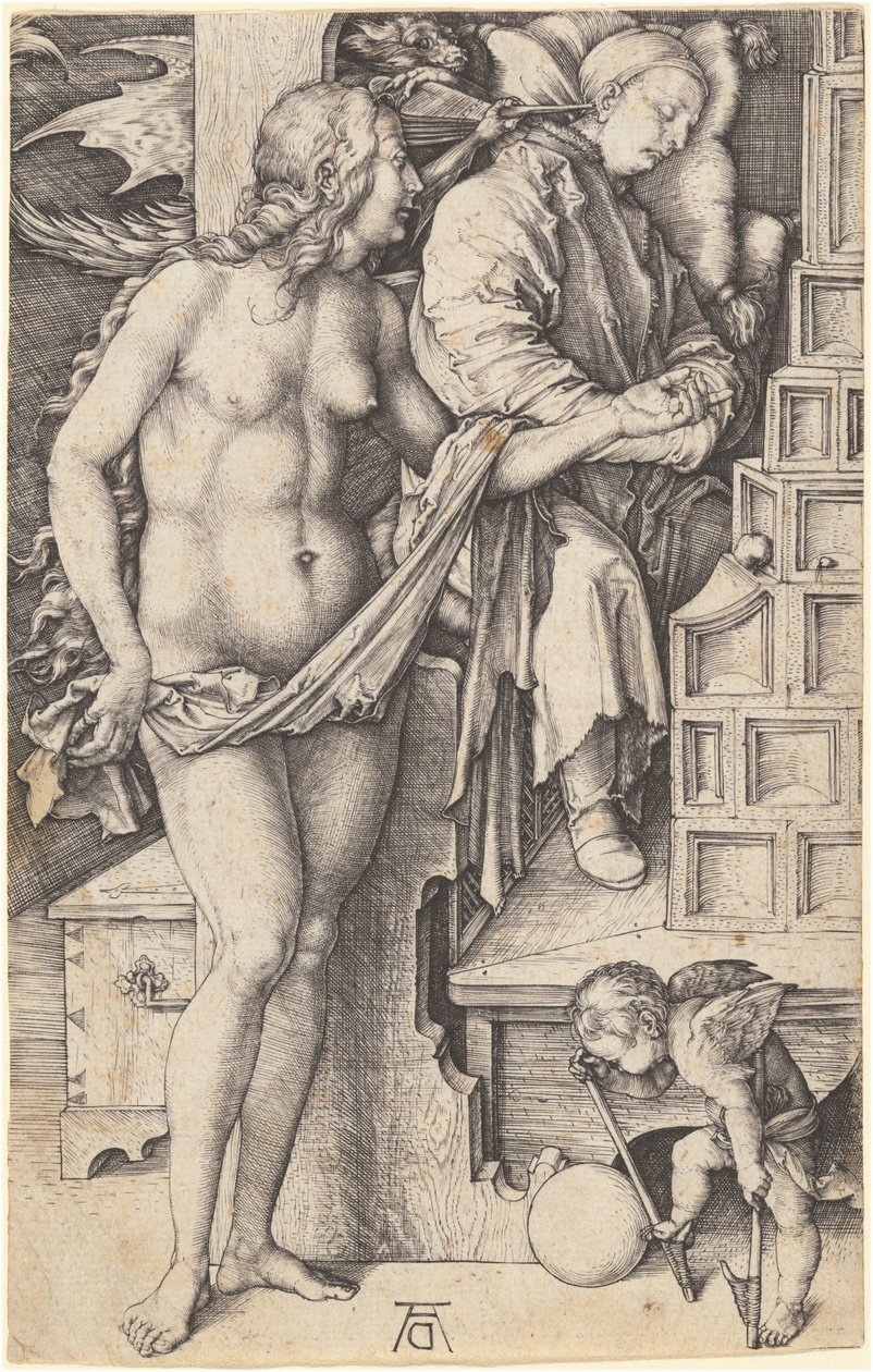 Der Traum des Doktors (Die Versuchung des Müßiggängers) von Albrecht Dürer