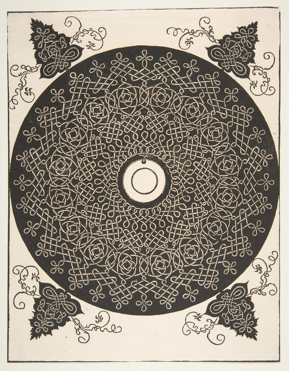 Der vierte Knoten. Verschlungener Rundel mit einem runden Medaillon in der Mitte, vor 1521 von Albrecht Dürer