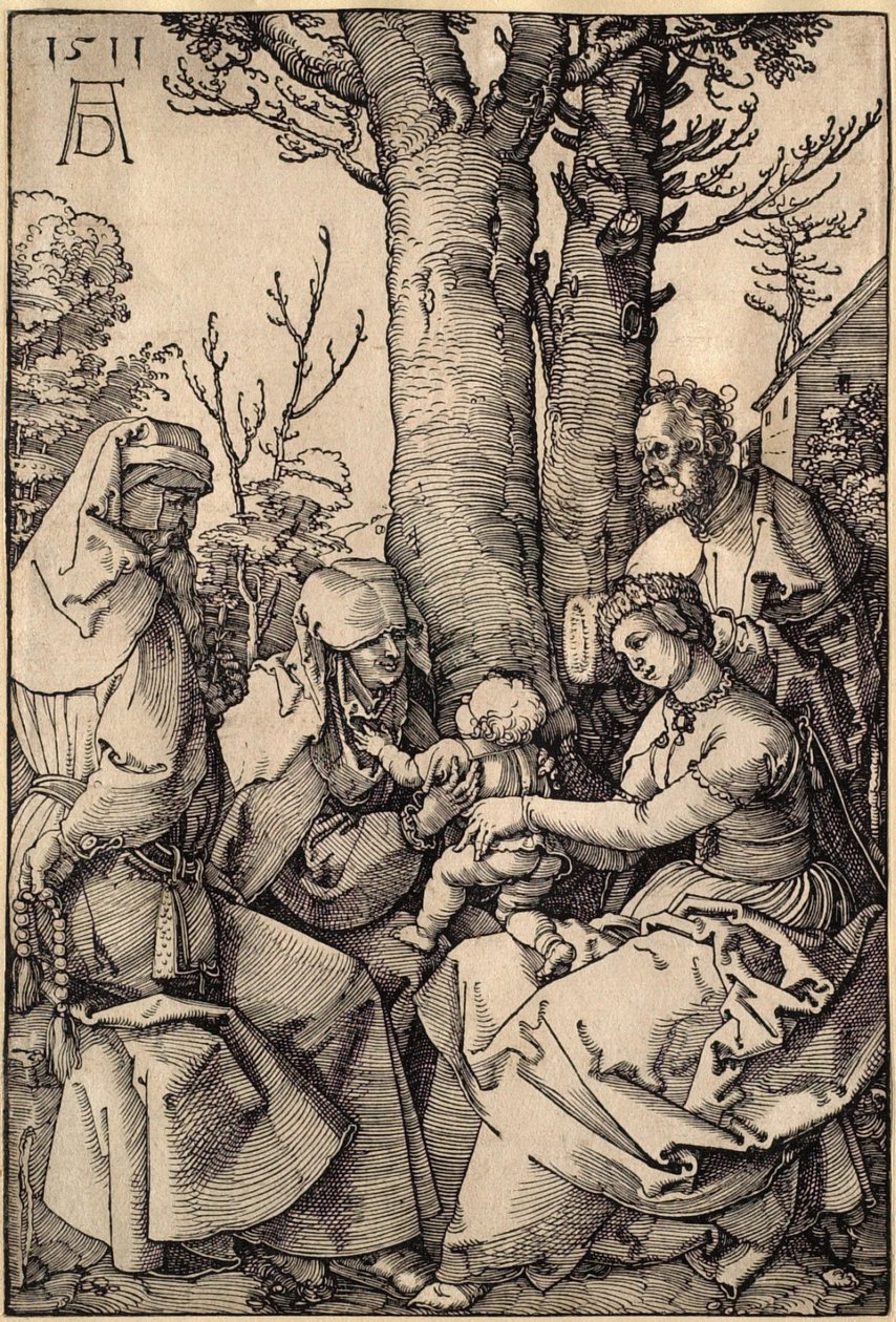 Die Heilige Familie mit Joachim und Anna unter einem Baum von Albrecht Dürer