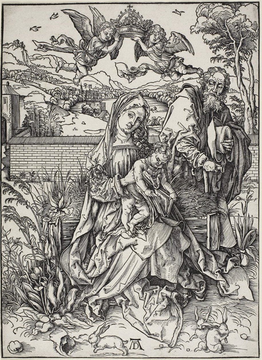 Die Heilige Familie mit drei Hasen von Albrecht Dürer