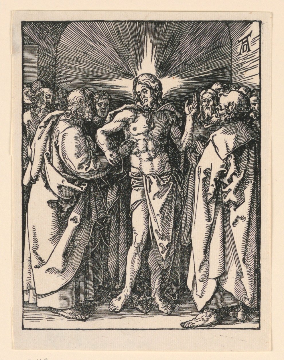 Der Unglaube des heiligen Thomas, aus der Serie Die kleine Passion von Albrecht Dürer