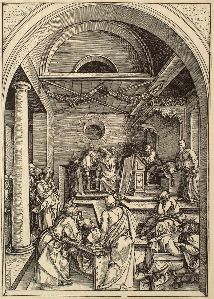 Das Marienleben: Christus unter den Schriftgelehrten von Albrecht Dürer