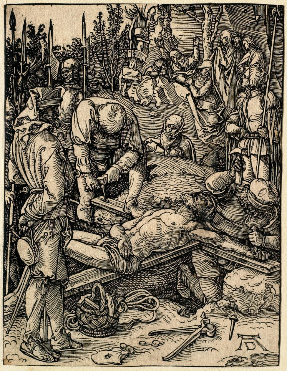Die Kleine Passion: Christus wird ans Kreuz genagelt von Albrecht Dürer