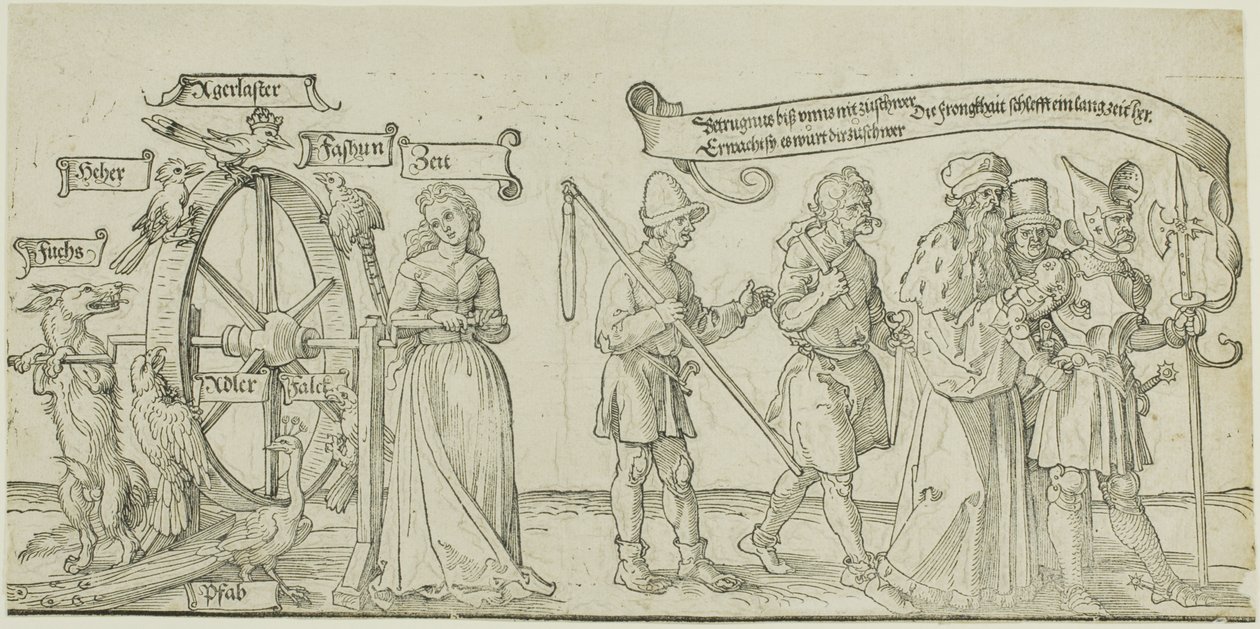 Der Michelfeldt-Wandteppich (Allegorie auf soziale Ungerechtigkeit), erster Teil von drei von Albrecht Dürer