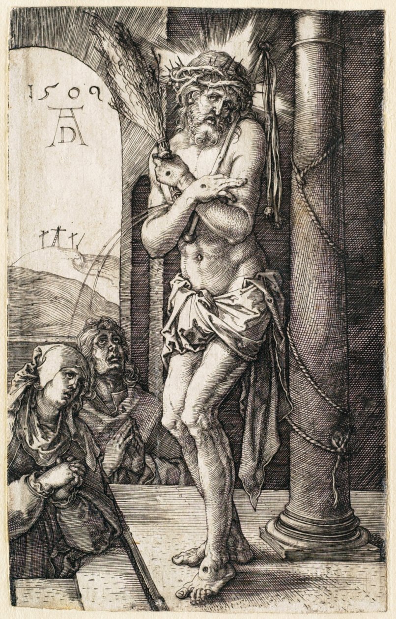 Die Passion: Der Mann der Schmerzen steht an der Säule von Albrecht Dürer