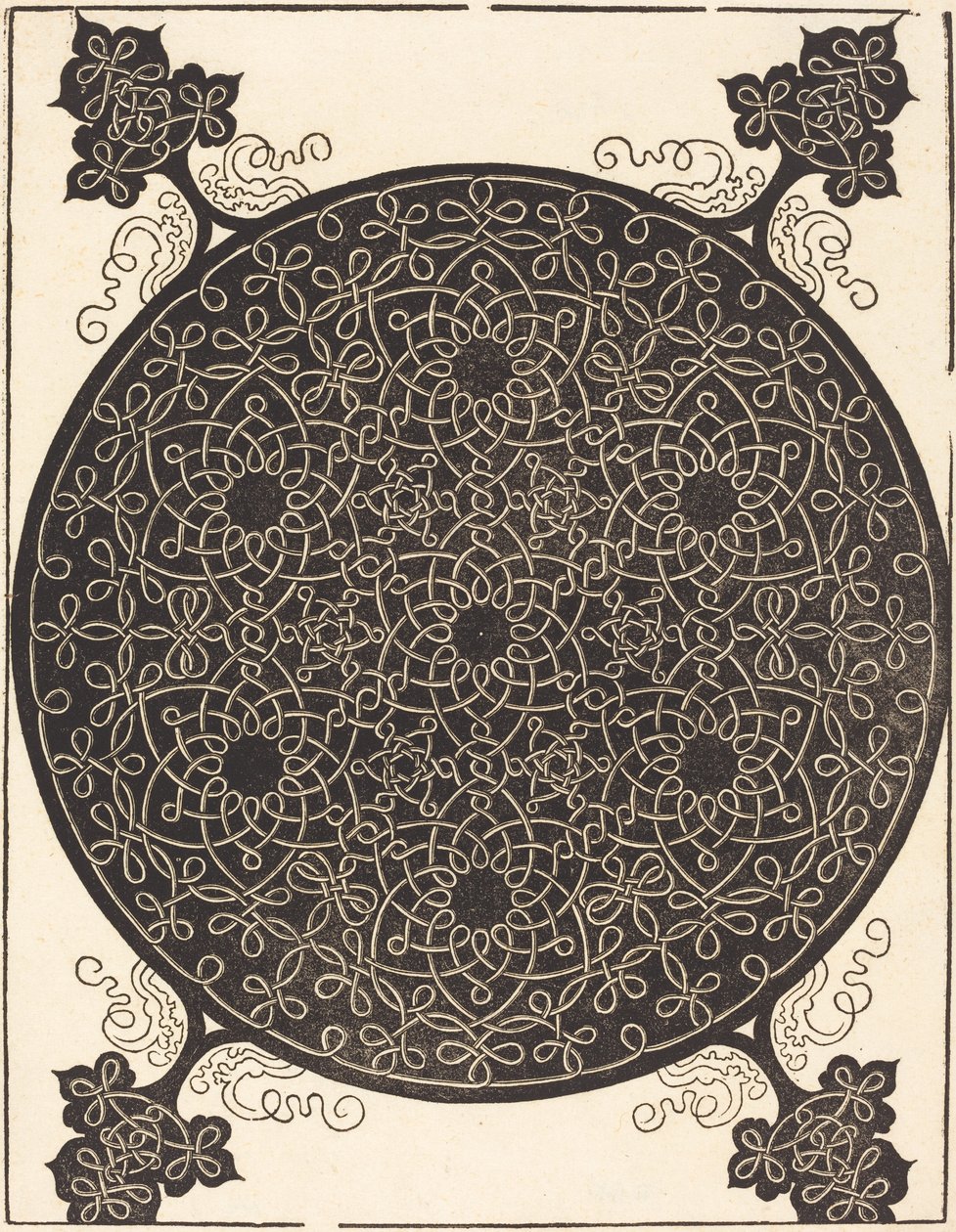 Der sechste Knoten (Kombination von sieben kleinen Knotensystemen mit schwarzen Zentren) von Albrecht Dürer