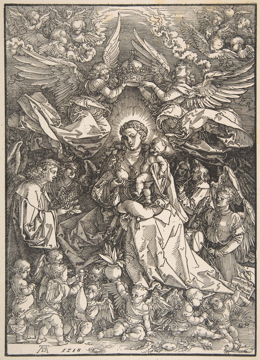 Die Jungfrau umgeben von vielen Engeln, 1518 von Albrecht Dürer