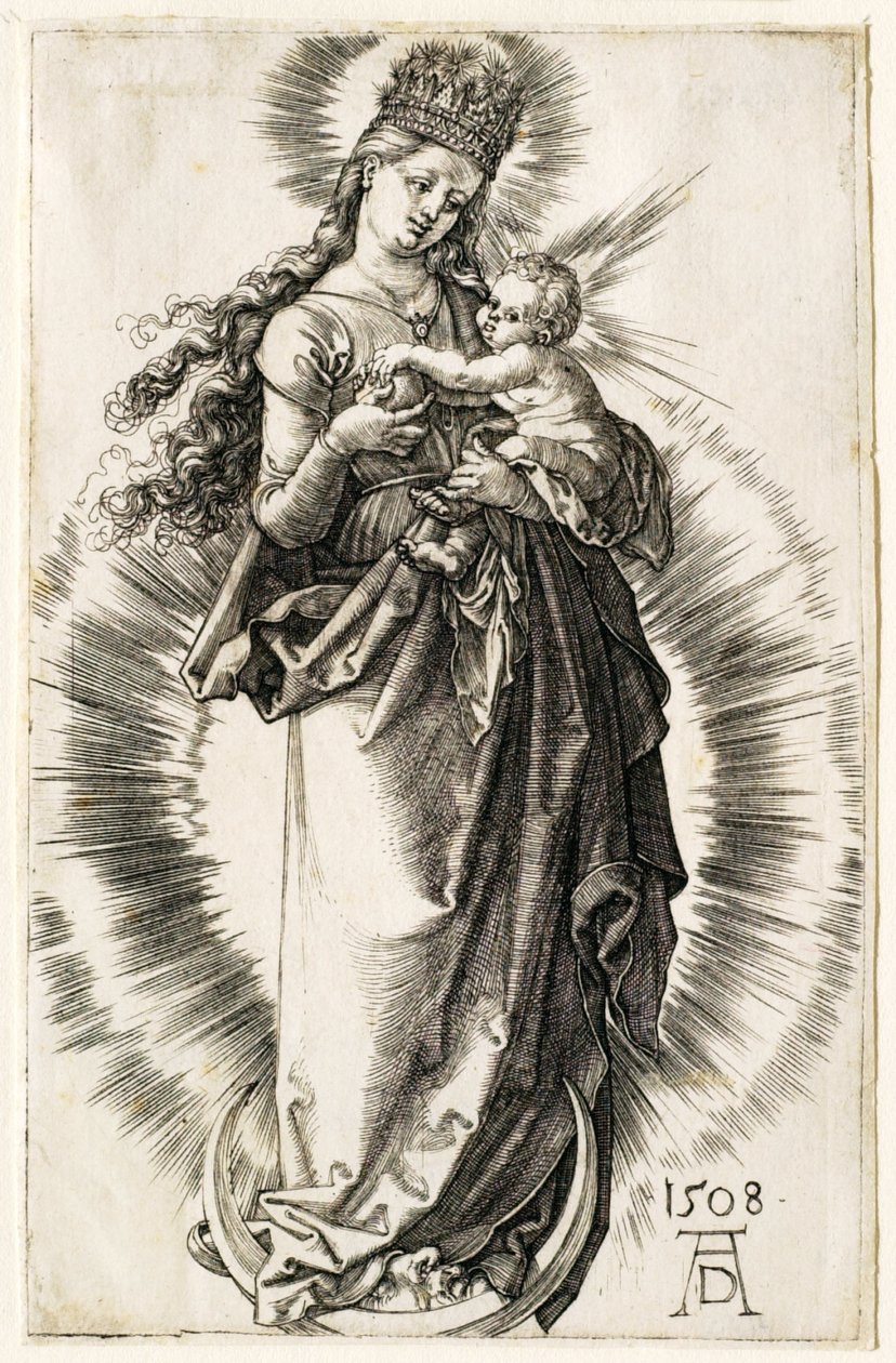 Die Jungfrau auf der Mondsichel mit der Sternenkrone von Albrecht Dürer