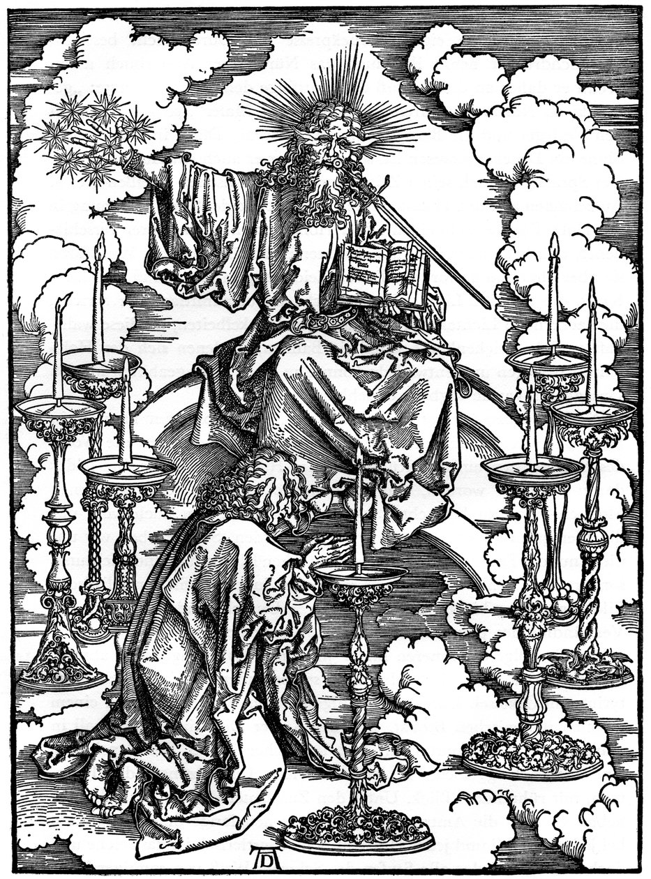 Die Vision der sieben Leuchter aus der Apokalypse, 1498, 1936 von Albrecht Dürer