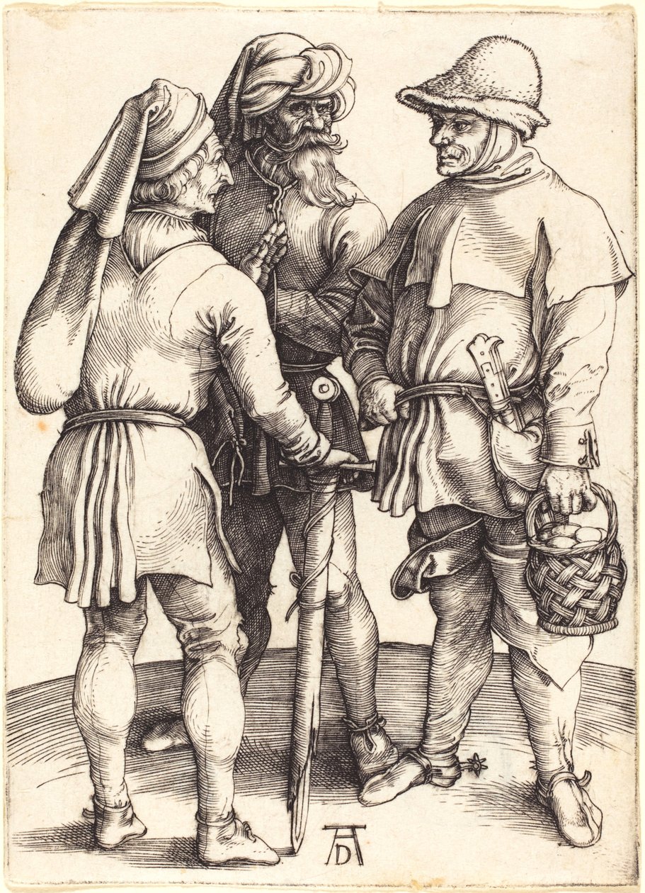 Drei Bauern im Gespräch von Albrecht Dürer