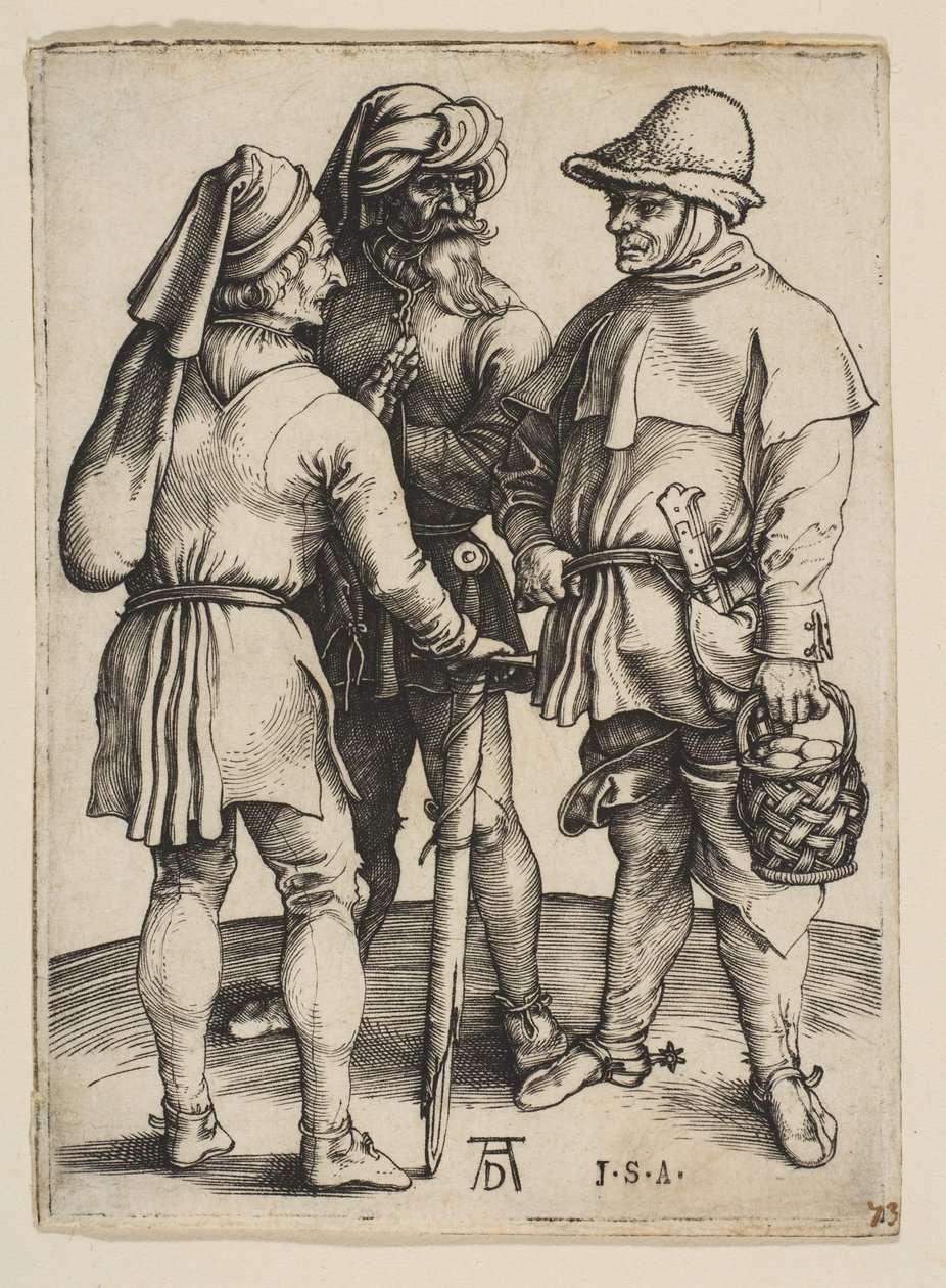 Drei Bauern im Gespräch, ca. 1497 von Albrecht Dürer