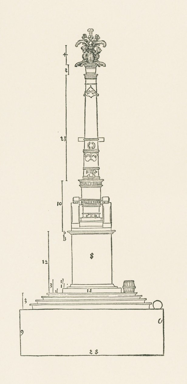 Säule zur Erinnerung an den Sieg über "mechtig leut" von Albrecht Dürer or Duerer