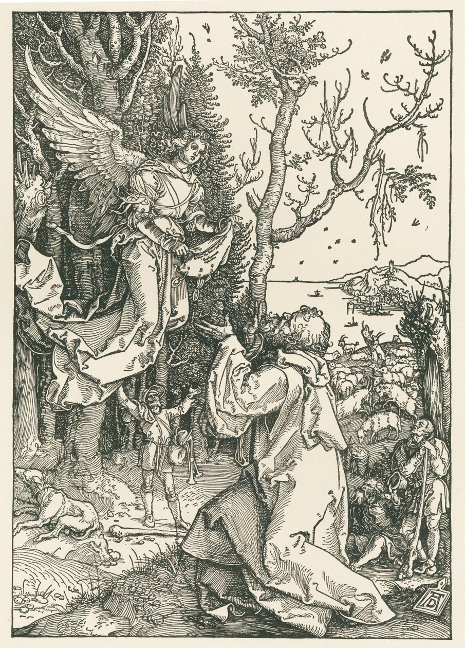 Der Engel bringt Joachim die Botschaft, um 1504 von Albrecht Dürer or Duerer