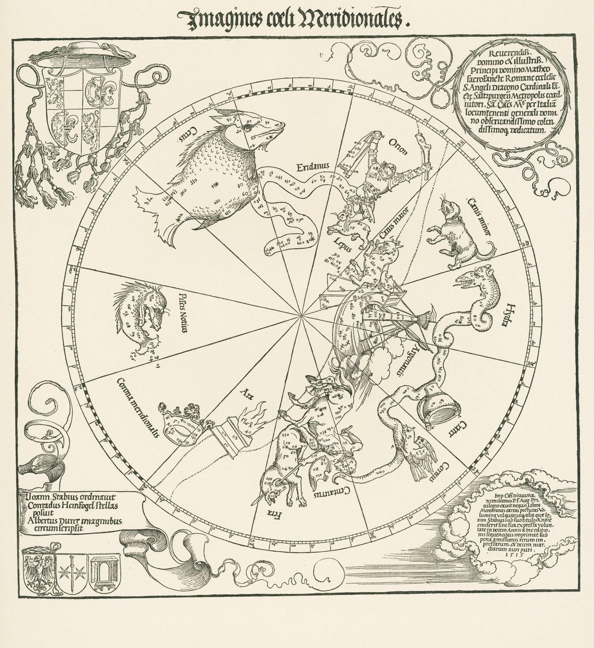 Die südliche Hemisphäre des Himmelsglobus von Albrecht Dürer or Duerer