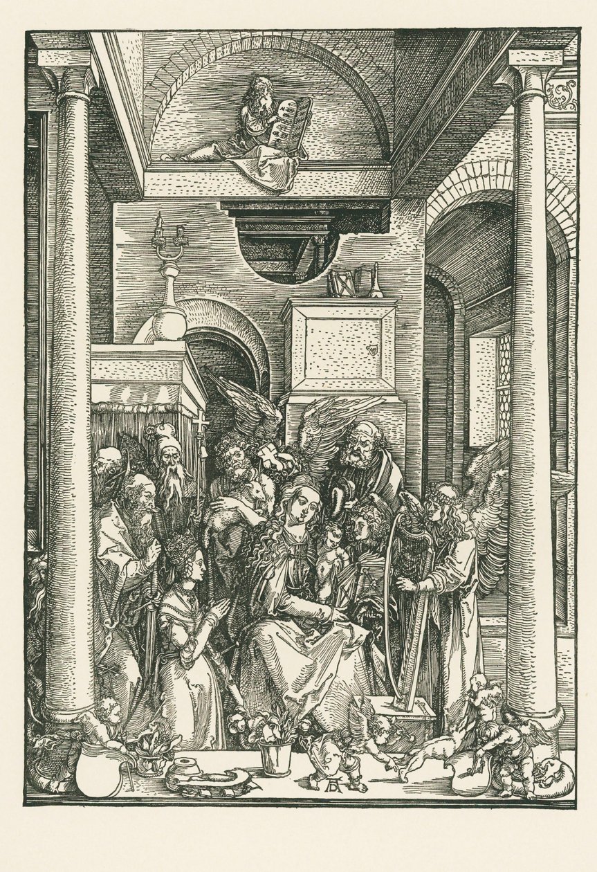 Die Jungfrau verehrt von Engeln und Heiligen, um 1502 von Albrecht Dürer or Duerer