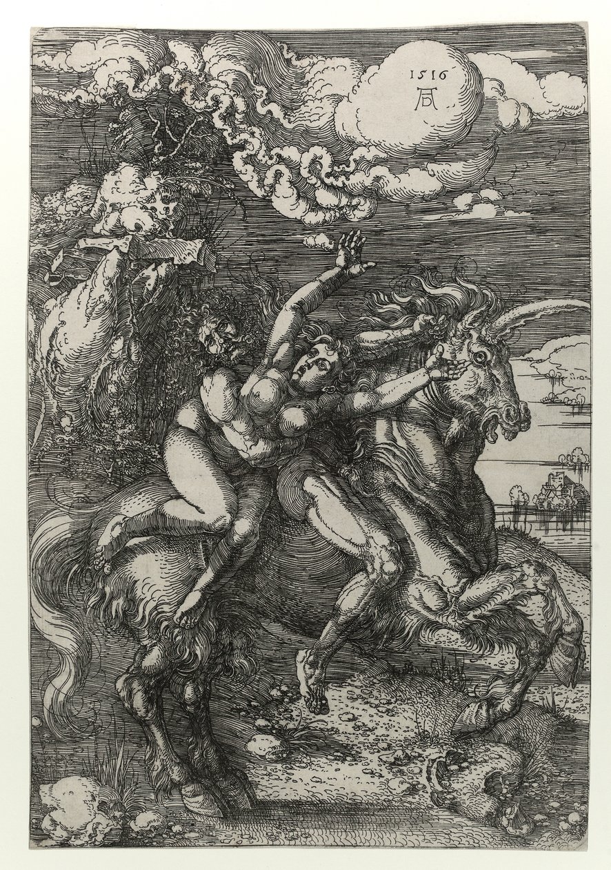 Die Entführung auf dem Einhorn von Albrecht Dürer