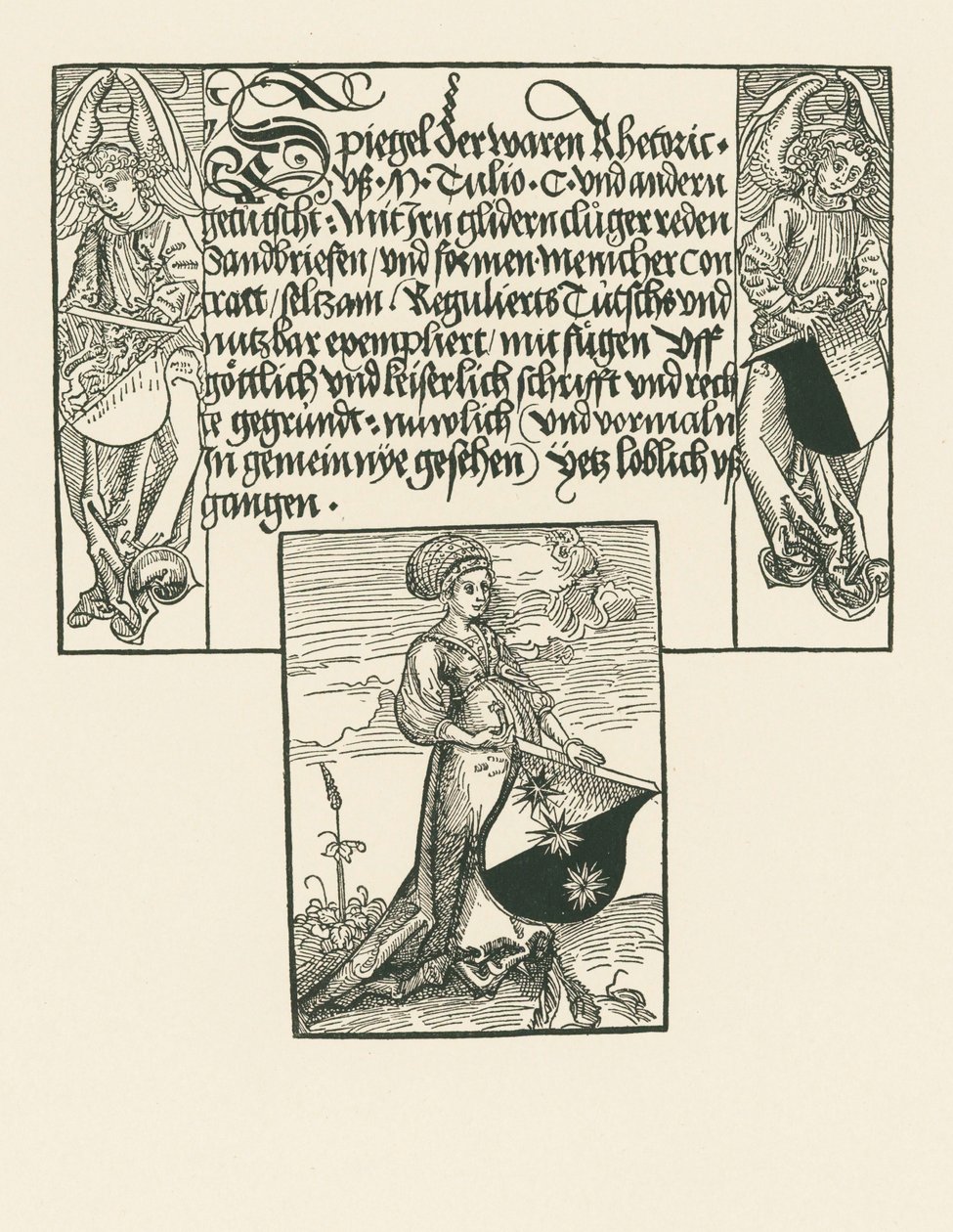 Junge Frau mit Wappen von Albrecht Dürer or Duerer