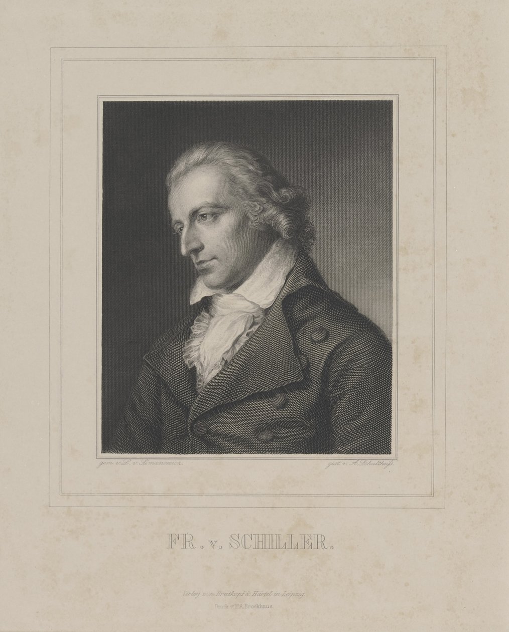 Porträt von Friedrich von Schiller 1759-1805, ca. 1840 von Albrecht Fürchtegott Schultheiss