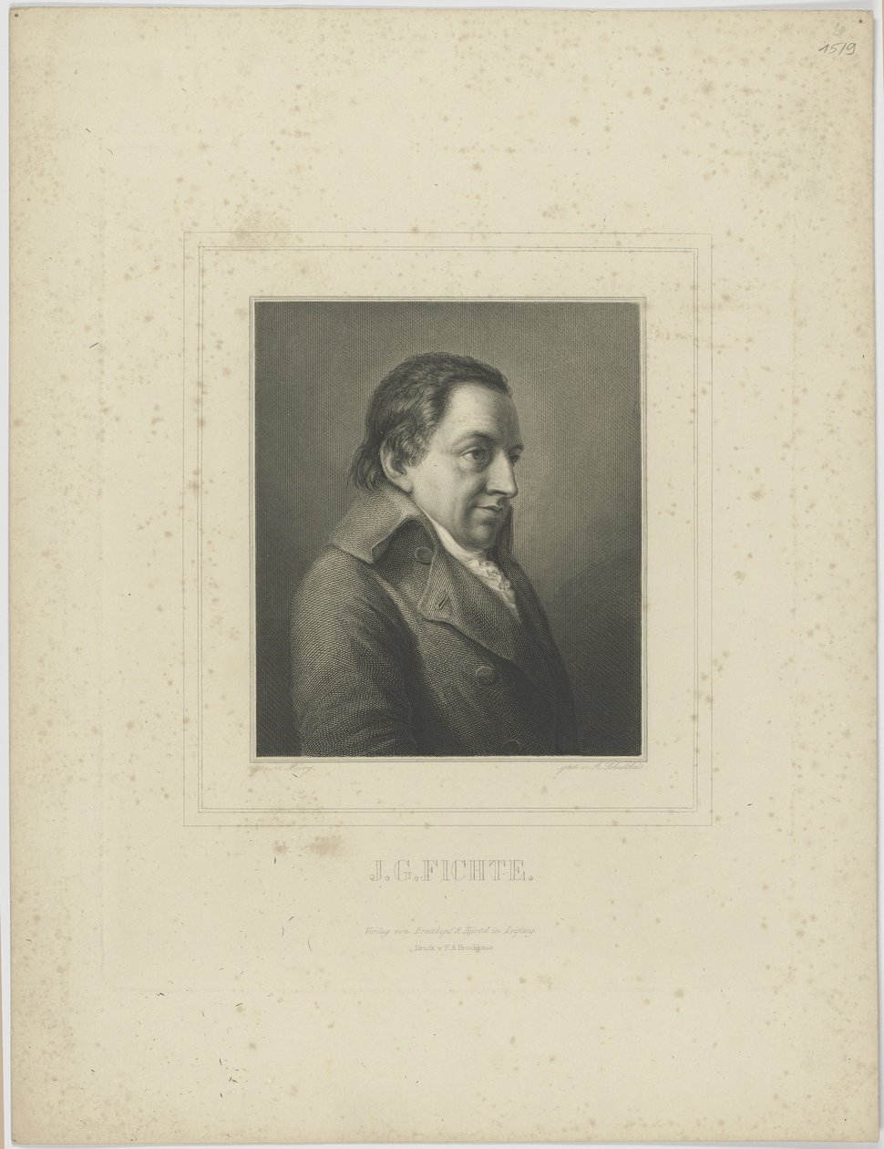 Porträt von Johann Gottlieb Fichte 1762-1814 von Albrecht Fürchtegott Schultheiss