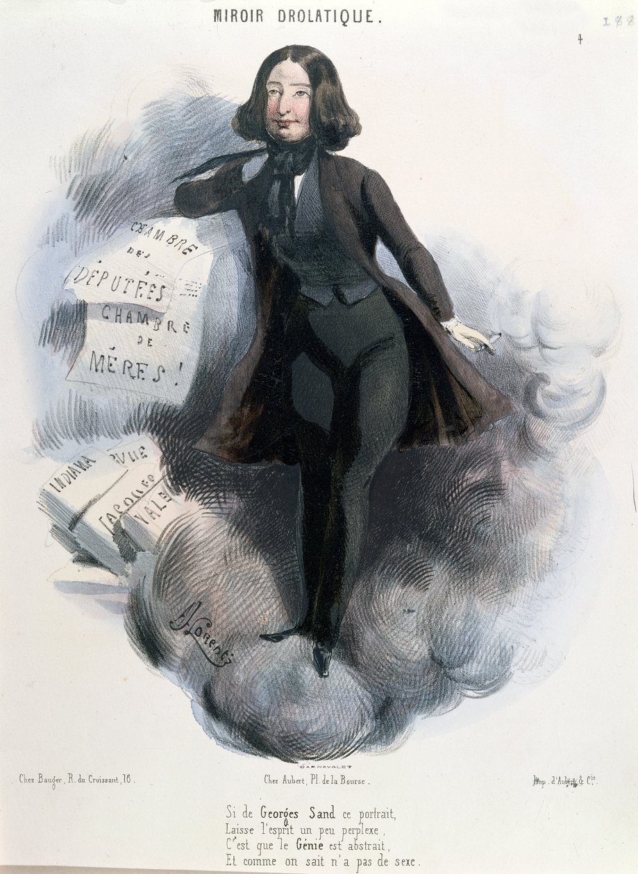 Karikatur von George Sand, ca. 1848 von Alcide Joseph Lorentz