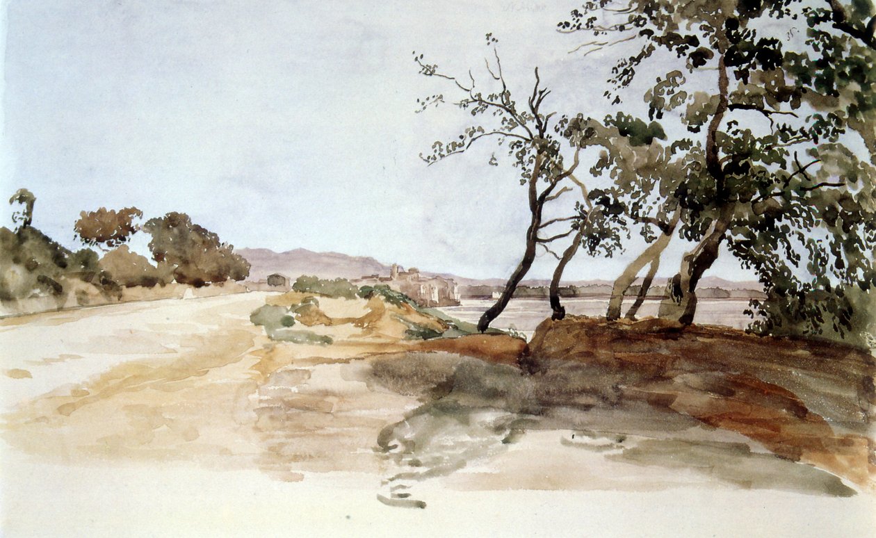 Italienische Landschaft, Aquarell von Alexander Ivanov (1806-1858) von Aleksandr Andreevich Ivanov