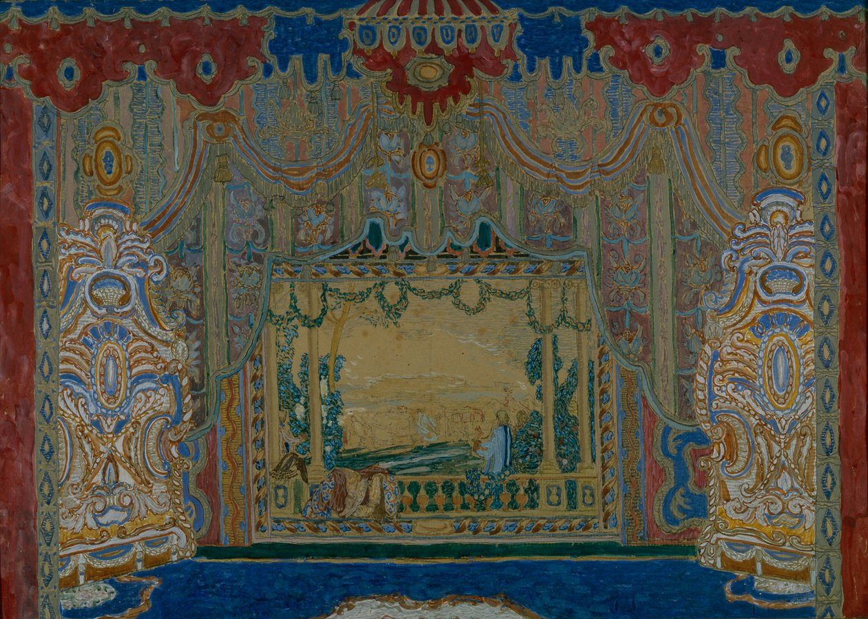 Bühnenbild für das Theaterstück Don Juan von Molière, 1910 von Aleksandr Jakovlevic Golovin