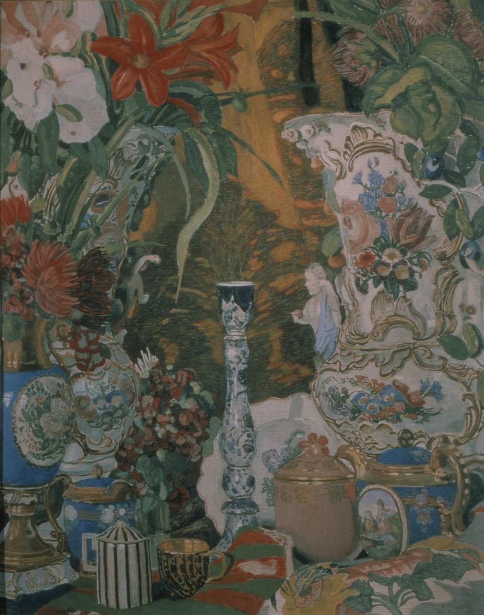 Stillleben. Blumen und Porzellan, 1912 von Aleksandr Jakovlevic Golovin