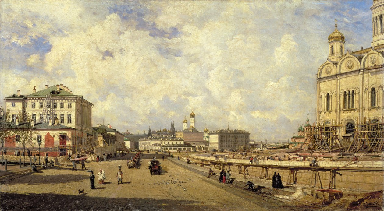Ansicht der Christ-Erlöser-Kathedrale in Moskau, 1880 von Aleksei Petrovich Bogolyubov