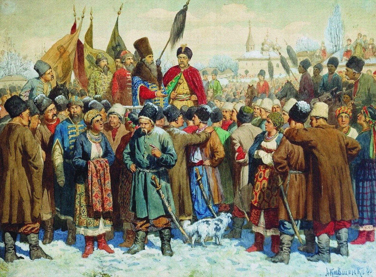 Rede des Bojaren Vasili Buturlin bei der Rada von Perejaslaw, 1880 von Aleksei Danilovich Kivshenko
